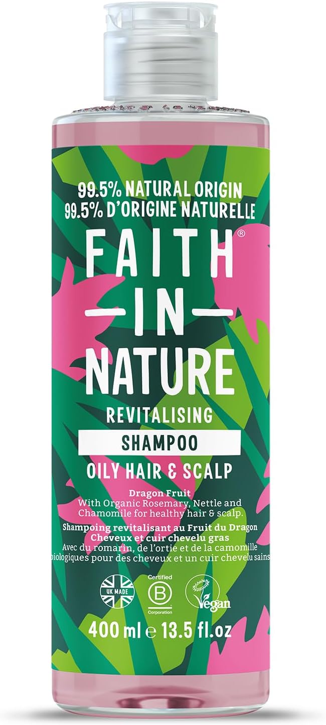 , Shampooing Naturel au Fruit du Dragon Faith In Nature, Revitalisant, Vegan & Cruelty Free, Sans Parabènes & SLES, Pour Tout Type de Cheveux, 400ml 400 ml (Lot de 1) Dragon Fruit