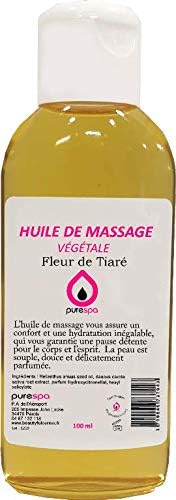 Huile de Massage fleur de Tiaré - Huile de massage pour des Moments Intimes et relaxant (100 ml) purespa By Purenail
