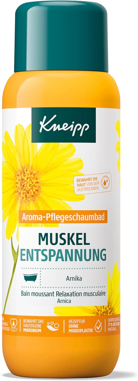 Kneipp Bain de mousse soin aromatique relaxation musculaire – Additif avec extrait précieux d'arnica et huiles essentielles naturelles cabreuva, romarin pinus expérience chauffante 400 ml Romarin 400 ml (Lot de 1)