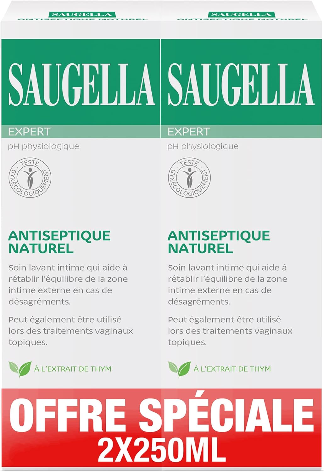 Antiseptique Naturel - Soin Lavant - Equilibre de la zone intime - Apaise les irritations et les démangeaisons intimes - Lot de 2x250ml