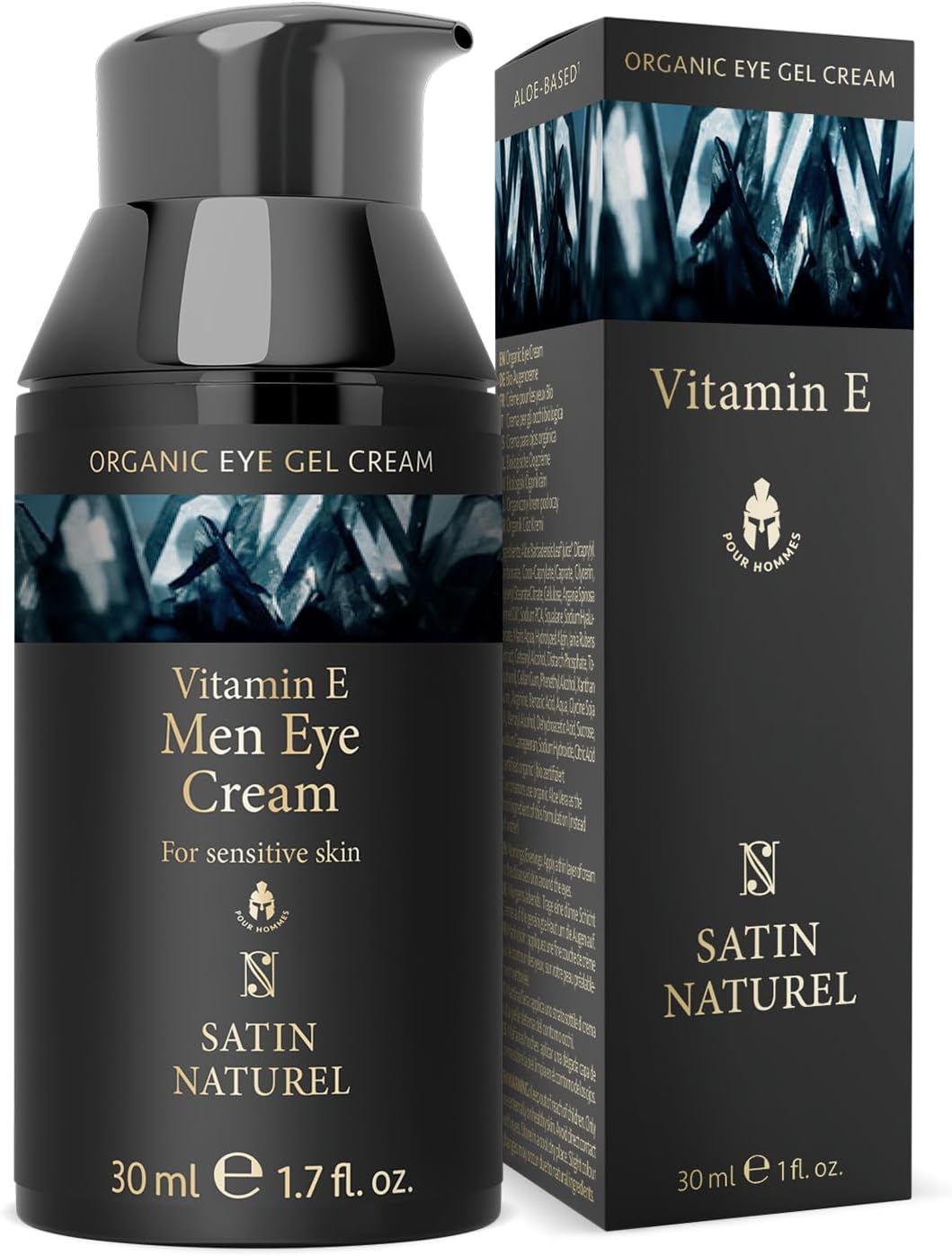 Gel Crème Contour des Yeux Homme 30 ml – Vitamine E, Acide Hyaluronique & Taurine Végétale – Soin Bio à l’Aloe Vera contre Cernes, Rides & Poches