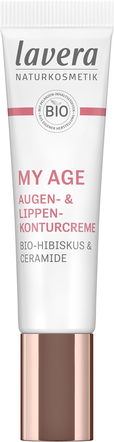 MY AGE Crème contour yeux & lèvres - atténue les rides & ridules - raffermit le contour des yeux & des lèvres des peaux matures - vegan - cosmétiques naturels - 15 ml