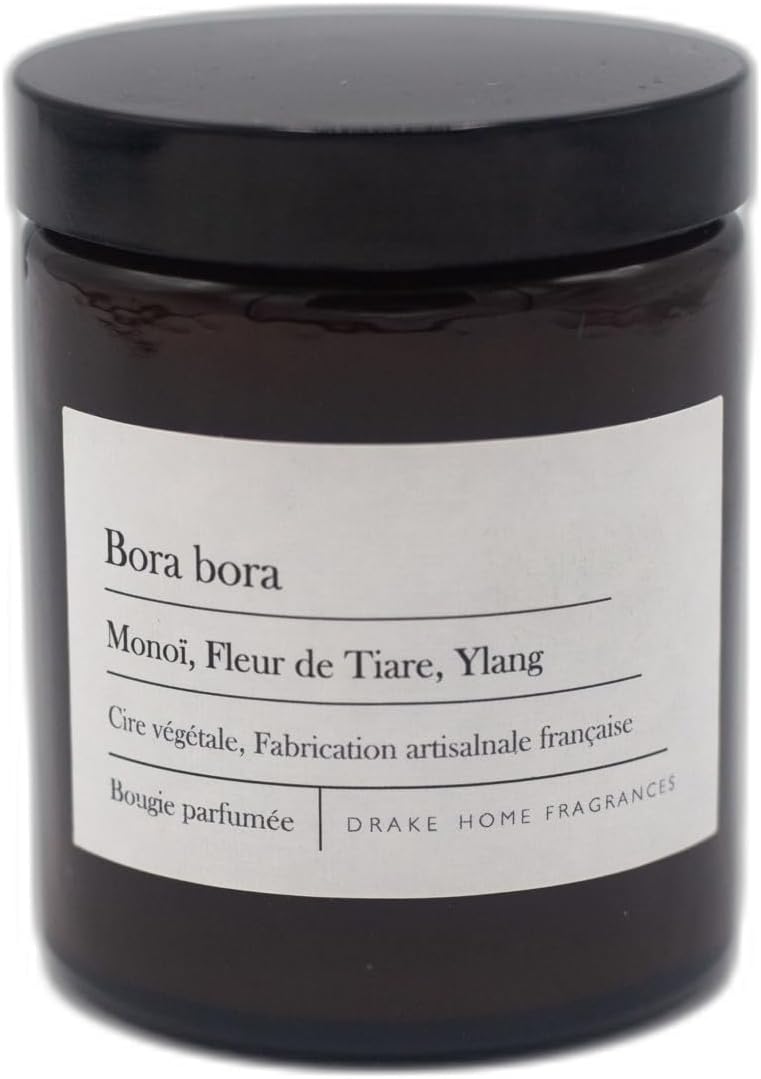 Drake Home Fragrances Bougie parfumée Naturelle Bora Bora - Fleur de Tiaré, Monoï & Ylang