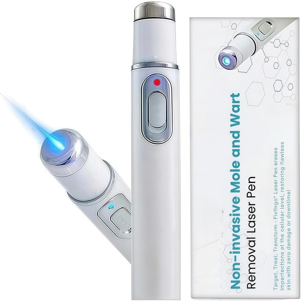 Stylo Laser Non-Invasif pour Verrues et Grains de Beauté – Traitement Indolore, Sans Cicatrices et Résultats Rapides – Visage & Corps à Domicile ou en Voyage 1 unité (Lot de 1)
