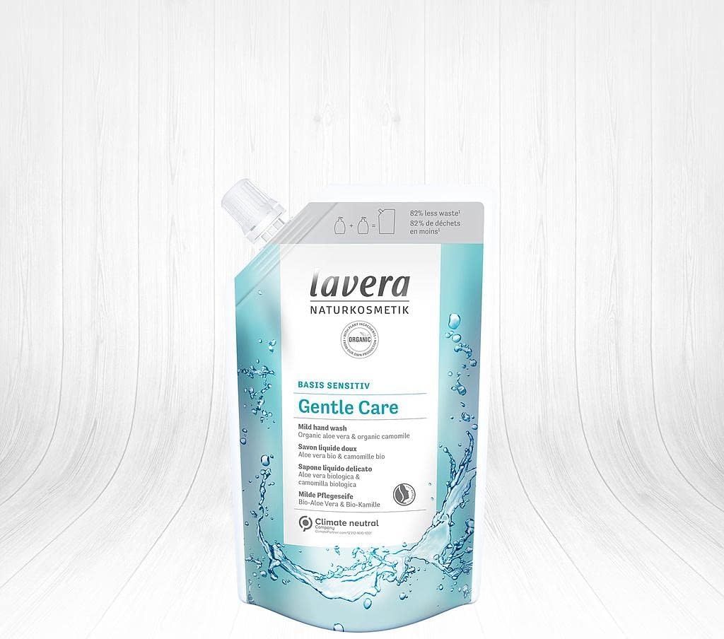 Basis sensitiv Gentle Care Recharge de savon liquide - Savon liquide à l'aloe vera bio et à la camomille bio -(1 x 500 ml) 500 ml (Lot de 1)