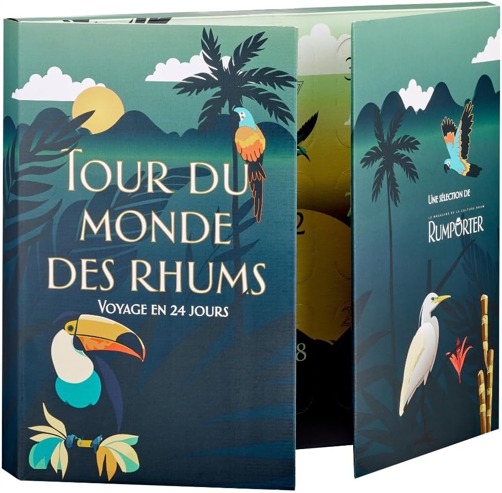 Calendrier de l’Avent Rhum “Le Tour du Monde des Rhums” par Rumporter – Nouveauté 2025 – 24 rhums x 20 mL – Dégustation découverte, idée cadeau originale homme/femme