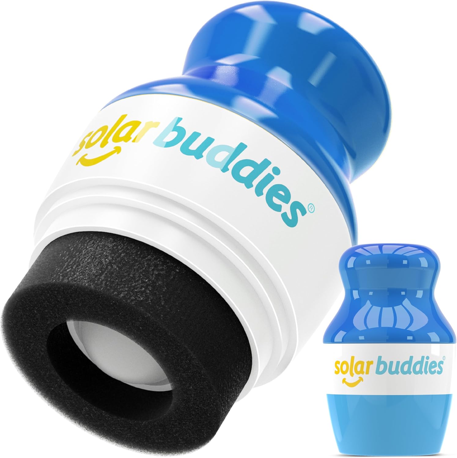 Applicateur de crème solaire Solar Buddies - Bleu complet - Applicateur de crème solaire et de lotion rechargeable à éponge pour enfants, adultes et familles - Contient 100 ml Bleu Complet (Simple)