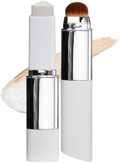 Fond de Teint Stick Auto-Ajustant Coréen avec Pinceau - Maquillage 2-en-1 Hydratant à Couverture Modulable - Longue Tenue Résistant à l'Eau -Teint Naturel (Couleur de peau profonde)