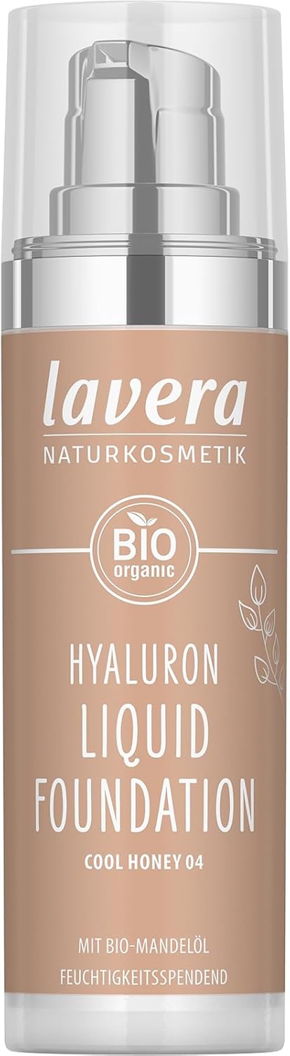 Hyaluron Liquid Foundation - Cool Honey 04 - Fonds de teint - Cosmétiques naturels - végan - sans silicones - Acide hyaluronique naturel - 30ml Moyennement frais 30 ml (Lot de 1)