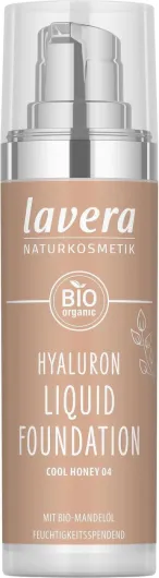 Hyaluron Liquid Foundation - Cool Honey 04 - Fonds de teint - Cosmétiques naturels - végan - sans silicones - Acide hyaluronique naturel - 30ml Moyennement frais 30 ml (Lot de 1)