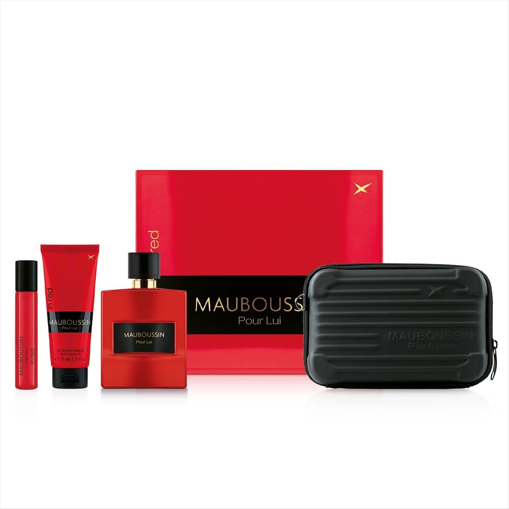 Coffret Prestige 2024 Pour Lui In Red : Eau de Parfum 100ml, Gel Douche 75ml, Travel Spray 20ml & Sac Bandoulière