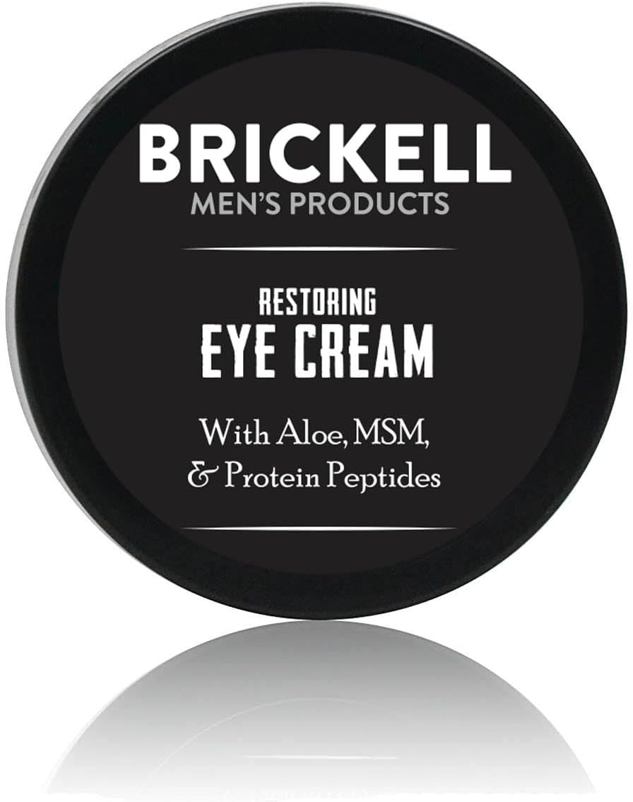 Brickell Men's Products Crème Réparatrice pour les Yeux, Naturel et Bio, Baume Anti-Âge pour les Yeux pour Réduire les Rides, les Poches, les Cernes - 15ml