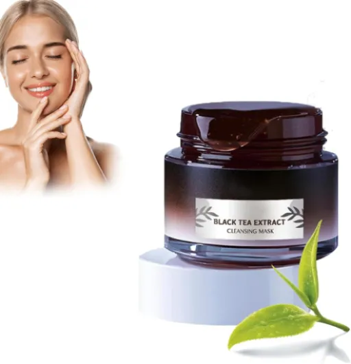 Masque au Thé Noir, Masque Facial au thé Noir, Masque Peel Off pour Le Traitement Facial Anti-âge Anti-rides, Pores Nettoyants en Profondeur, Resserre Les Pores et Nourrit La Peau