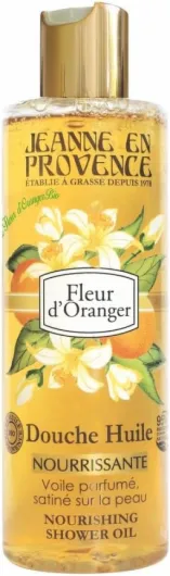 Douche Huile Fleur d'Oranger - Nettoie, Nourrit & Parfume - Gel Douche Pour Peaux Sèches - 95% d'Ingrédients d'Origine Naturelle - Fabriqué en France à Grasse - 250 ml