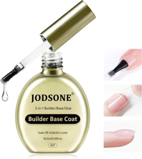 Builder Base Coat Gel 3 en 1-16,5 ml - Fond de teint No Wipe pour vernis à ongles gel, pointes d'ongles et structure de superposition - Durcissement U V/LED pour bricolage 3-in-1-Gel-Polish-G07