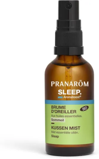 Aromaboost Sleep Bio - Brume à Vaporiser - Sommeil Serein et Réparateur - Huile Essentielle Bio de Pin Camomille Noble - 50 ml Brume Sommeil