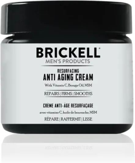 Brickell Men's Products Crème resurfaçante anti-âge pour hommes, crème naturelle et biologique à la vitamine C, 59 ml, non parfumée (parfumée)
