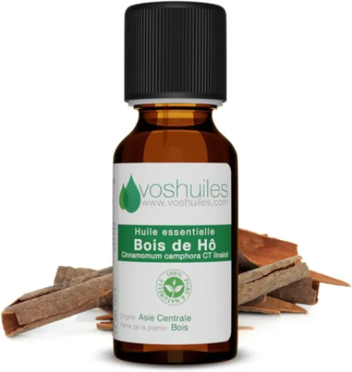 Voshuiles - Huile Essentielle Bois de Hô - 10ml - 100% Pure et Naturelle - HEBBD - Utilisation en Massage dans Huile Végétale - Parfum Très Aromatique - Traçabilité et Qualité - Entreprise Française