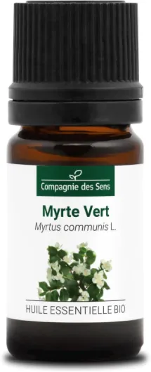 MYRTE VERT (Myrtus communis) BIO - 5mL - Huile Essentielle de Qualité Premium - 100% Pure, Naturelle, garantie ChromaCert® - Chémotypée & Intégrale Ambre 5 ml (Lot de 1)