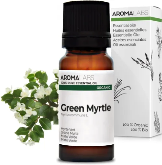 Myrte Vert BIO (Myrtus communis - CT cineol) - 10 mL - Huile Essentielle Chémotypée et Certifiée AB - Aroma Labs - Made in France
