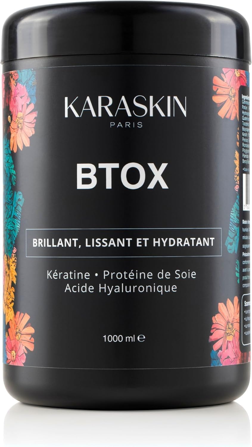 Masque Capillaire Professionnel 1L - Kératine, Protéine de Soie & Acide Hyaluronique - Hydratant, Réparateur, Anti-Frisottis