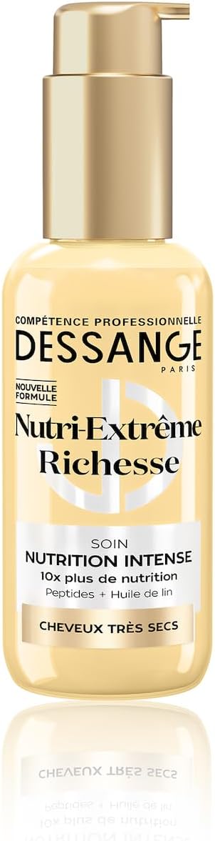 Soin Cheveux Sans Rinçage Nutrition Intense Nutri-Extrême Richesse - Formule Enrichie En Peptides & Huile De Lin - Nourrit Longueurs & Pointes - Douceur & Éclat - Cheveux Très Secs - 110ml