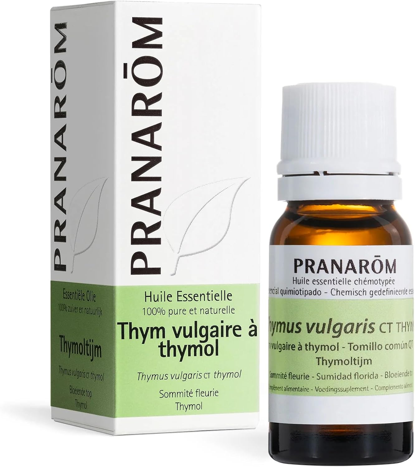 Huile Essentielle Thym Vulgaire à Thymol Thymus vulgaris ct thymol Sommité Fleurie HECT 10 ml 10 ml (Lot de 1)