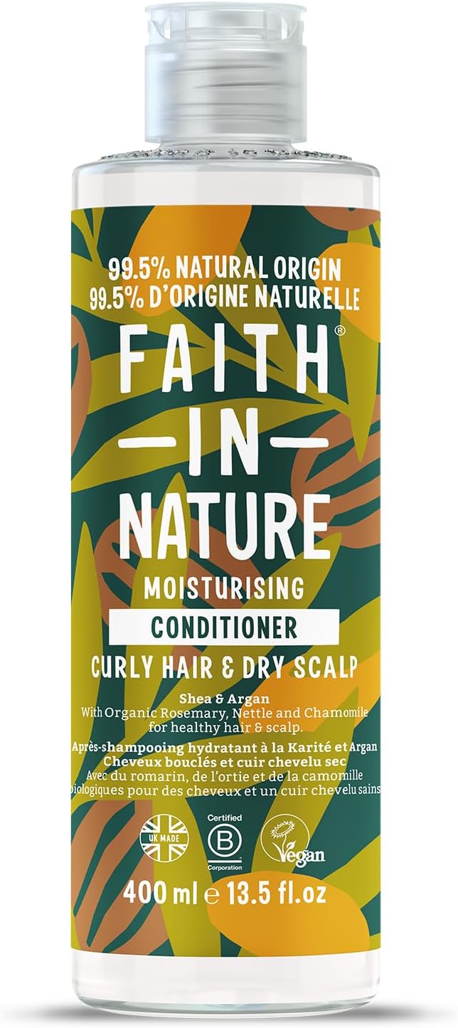 , Après-Shampooing Naturel au Karité et à l'Argan Faith In Nature, Nourrissant, Vegan & Cruelty Free, Sans Parabènes & SLES, Pour Cheveux Secs à Très Secs, 400ml 400 ml (Lot de 1) Shea & Argan