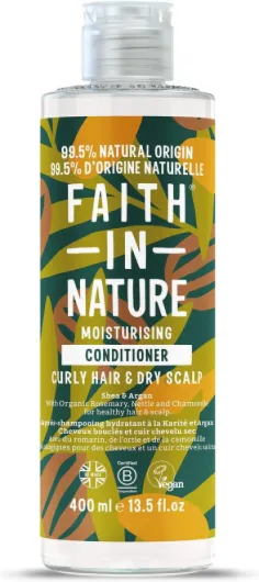 , Après-Shampooing Naturel au Karité et à l'Argan Faith In Nature, Nourrissant, Vegan & Cruelty Free, Sans Parabènes & SLES, Pour Cheveux Secs à Très Secs, 400ml 400 ml (Lot de 1) Shea & Argan