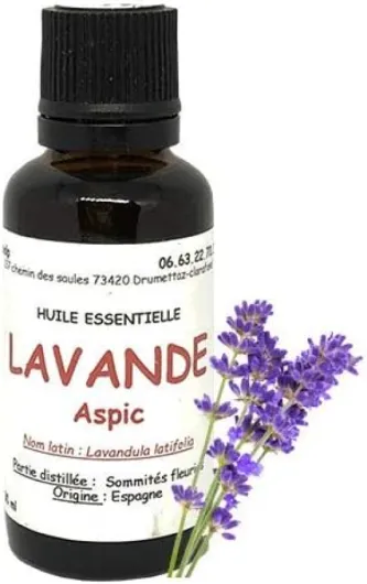Huile essentielle de Lavande aspic (100 ml) "Lavandula latifolia"