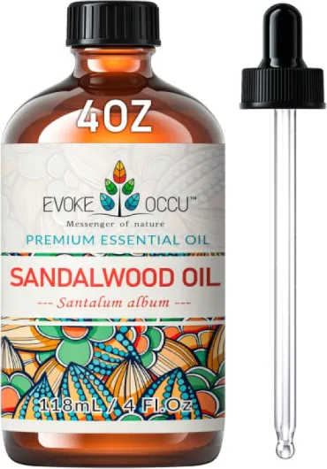 Huile Essentielle Bois de Santal 118ML, huile de bois de santal pure pour la fabrication de savon de bougie de méditation diffuseur -4 FL Oz