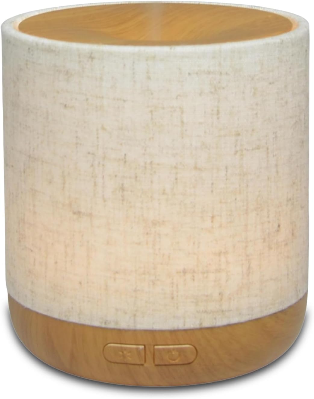 Zen’Arôme Diffuseur Ultrasonique Alesia – Diffusion Huile Essentielle à Froid Aromathérapie – Design Original, Coque en Toile de Lin et Revêtement Couleur Bois – Diffusion + Éclairage Personnalisables