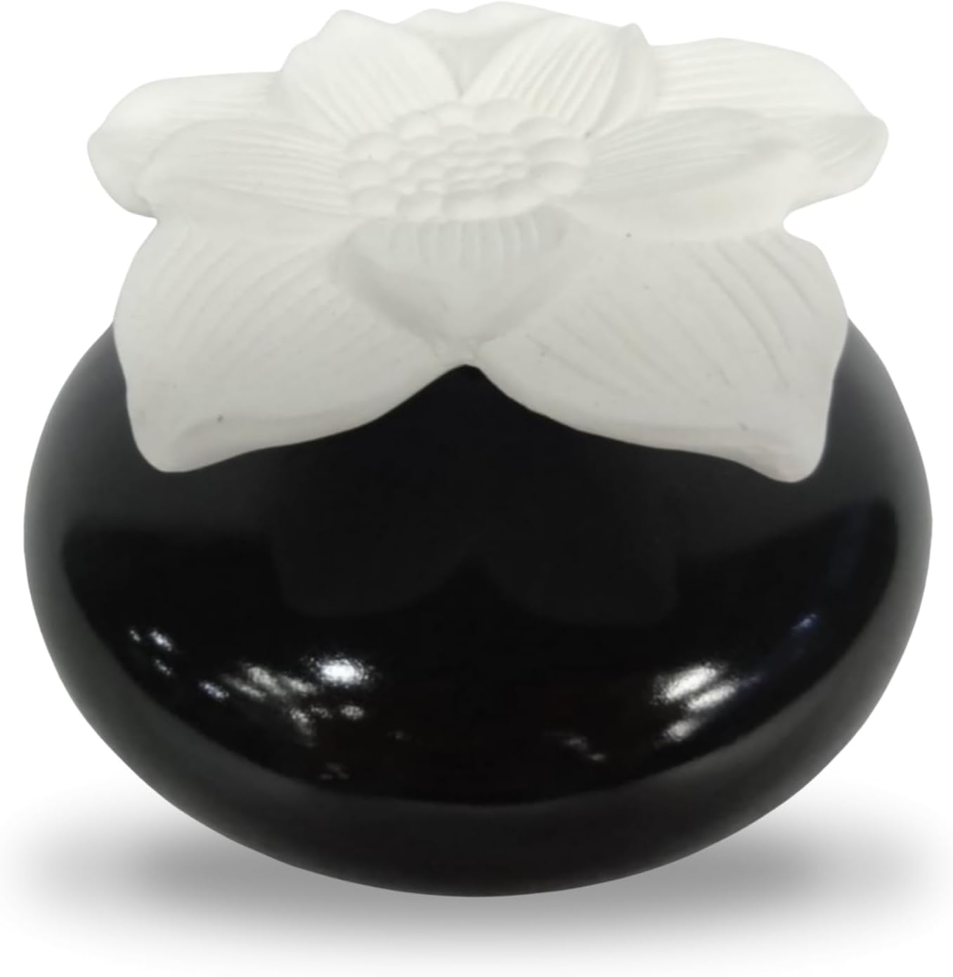 Diffuseur de Parfum par Capillarité Fleur Narcisse Noir – Diffuseur Huile Essentielle Parfum d’Ambiance et Senteurs Maison – Vase en Céramique et Fleur en Plâtre – Diffusion Naturelle – Zen’Arôme
