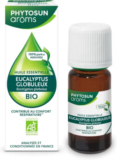 Huile Essentielle Eucalyptus Globulus Bio - HEBBD - 100% Pure & Naturelle - 100% Bio - Contribue au Confort Respiratoire - Analysée & Conditionnée en France - 10 ml Eucalyptus 10 ml (Lot de 1)
