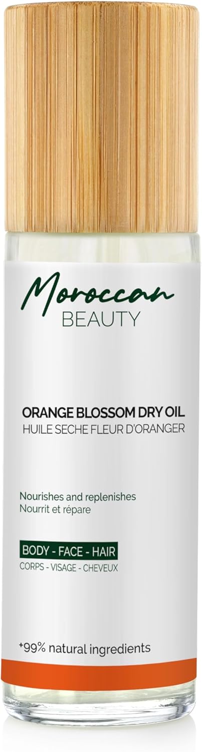 Huile Sèche Fleur D’oranger – Soin Naturel Hydratant Avec Antioxydants – Éclat Corps, Visage & Cheveux, Texture Non Grasse & Parfum Relaxant – Tous Types De Peaux – 100ml