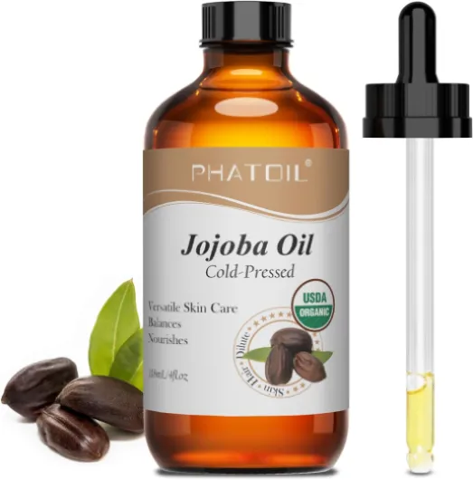 Huile de Jojoba Bio 118ML, Organic Jojoba Oil 100% Naturelle Pure - Pressée À Froid - Sans Hexane - Huile Hydratante pour Peau, Cheveux, Corps, Ongles, Avec Pipette