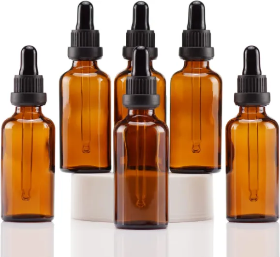 Flacon Compte Gouttes 50ml, Ambré Flacon Huile Essentielle Vide avec Pipette Verre, pour Huile Essentielle, Aromathérapie, Laboratoire, Massage, Cosmétique, Voyage - 6 Pcs 50ml-6 Brun