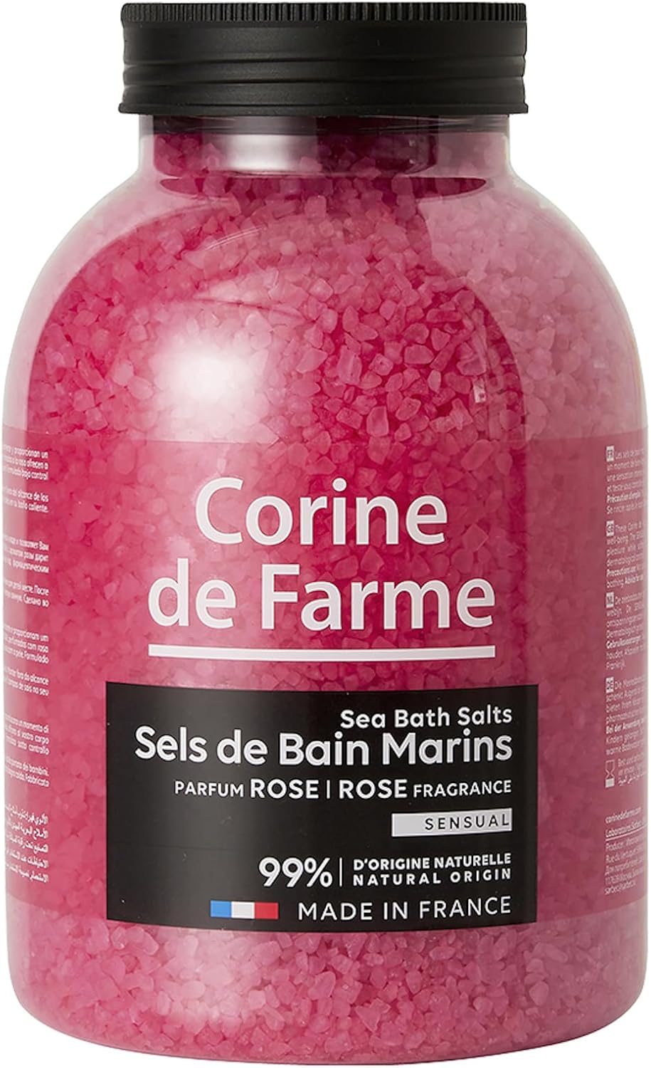 Sels de Bain Marins Sensual Rose - Sels Parfumés à la Rose pour le Bain ou le Spa - Formule 99% naturelle, Adaptée aux Peaux Sensibles - Moment Détente, Zen & Sensualité - 1.3 kg Rose 1.3 kg (Lot de 1)