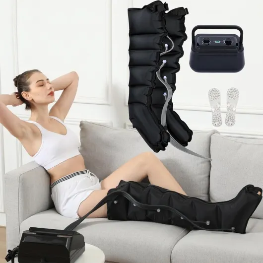 Bottes Pressothérapie Drainage Lymphatique 6 Chambres à Air - Appareil de Massage Jambes, Soulager les Jambes Lourdes et Activer la Circulation (2Jambes, 6 chambres) 2jambes 6 chambres