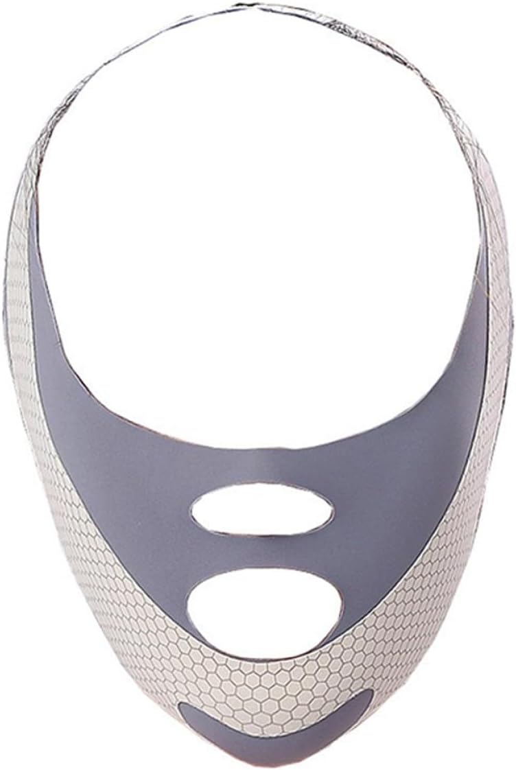 NUOBESTY Appareil de Lifting V-Face pour Visage et Double Menton Masque de Compression Gris Bande de Pression Massage Musculaire Facial Format Voyage Outil de Modelage du Visage Soin