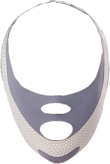 NUOBESTY Appareil de Lifting V-Face pour Visage et Double Menton Masque de Compression Gris Bande de Pression Massage Musculaire Facial Format Voyage Outil de Modelage du Visage Soin