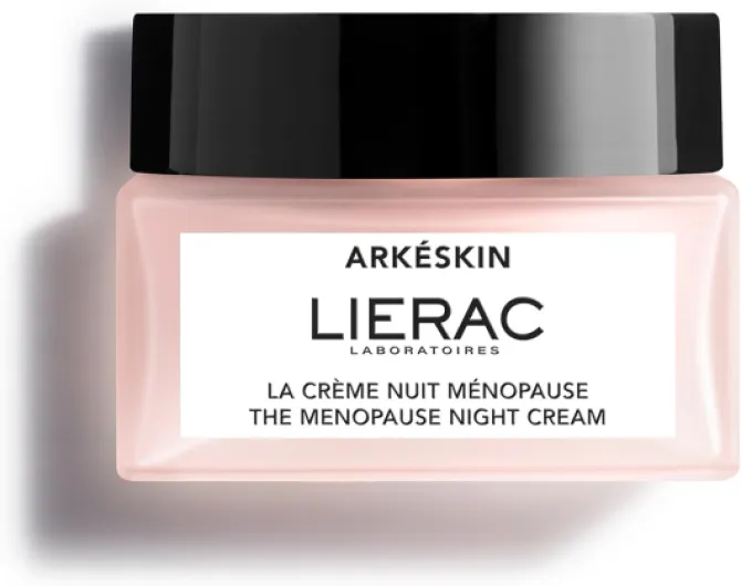 Lierac - Arkéskin - La Crème Nuit Ménopause 50ml - Soin Visage - Réequilibre - Nourrit - Raffermit - 97% d’ingrédients d’origine naturelle - Tous types de peaux même sensibles - Rechargeable