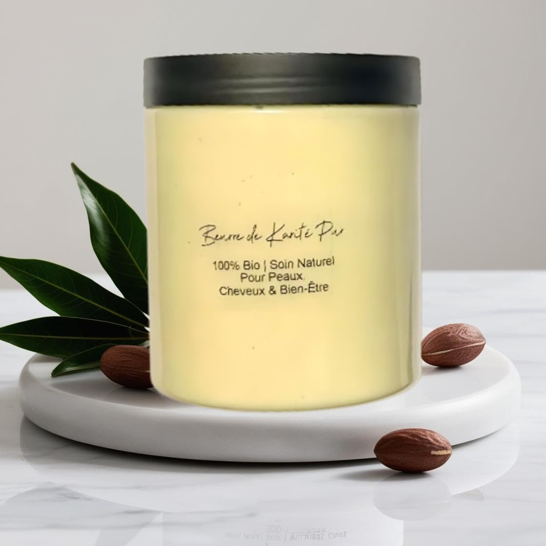 Beurre de Karité 100% Pur & Bio - Hydratation Intense Peau & Cheveux - Nourrit, Répare & Protège - Idéal Visage, Corps, Lèvres & Cheveux Secs - 500g - Qualité Premium Fabriqué en France