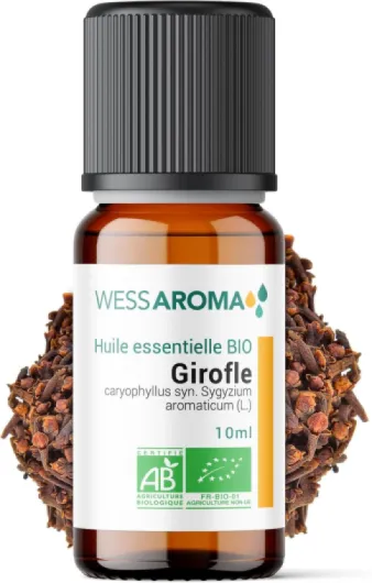 Huile Essentielle BIO de Clou de Girofle 10ML - Certifiée AB - 100% Pure & Naturelle, Chémotypée HEBBD - Pratiques agricoles durables - Analysée et conditionnée en France Girofle 10 ml (Lot de 1)