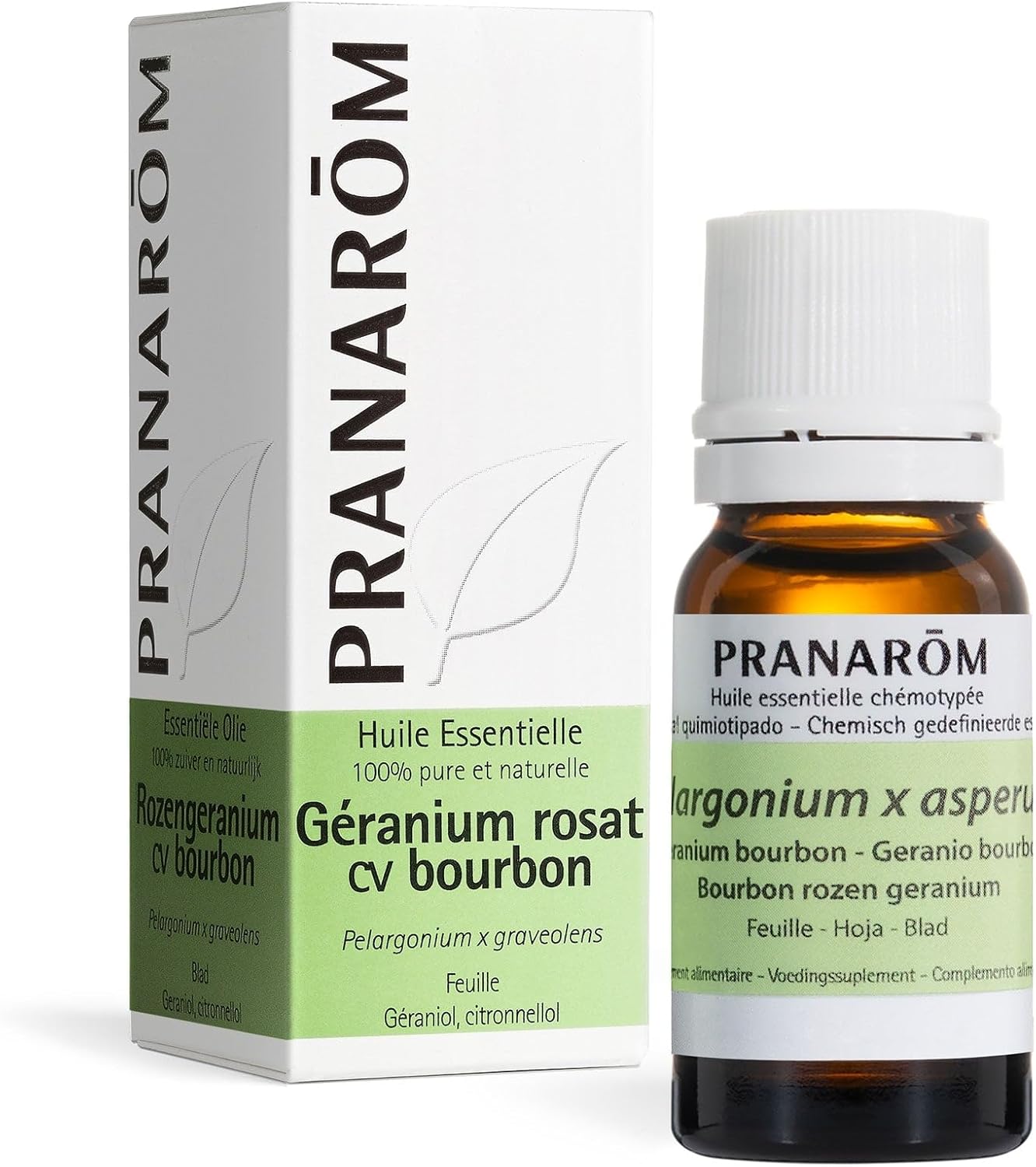 Géranium Rosat Cv Bourbon Huile Essentielle - Pelargonium x graveolens bourbon - Feuille - HECT 10 ml 10 ml (Lot de 1) Géranium Egypte