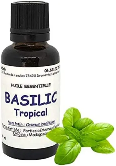 Huile essentielle de Basilic tropical (30 ml) - "Ocimum basilicum"