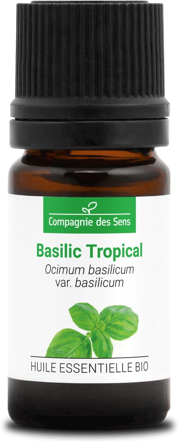 BASILIC TROPICAL BIO - 5mL - Huile Essentielle de Qualité Premium - 100% Pure, Naturelle, garantie ChromaCert® - Chémotypée & Intégrale 5 ml (Lot de 1)