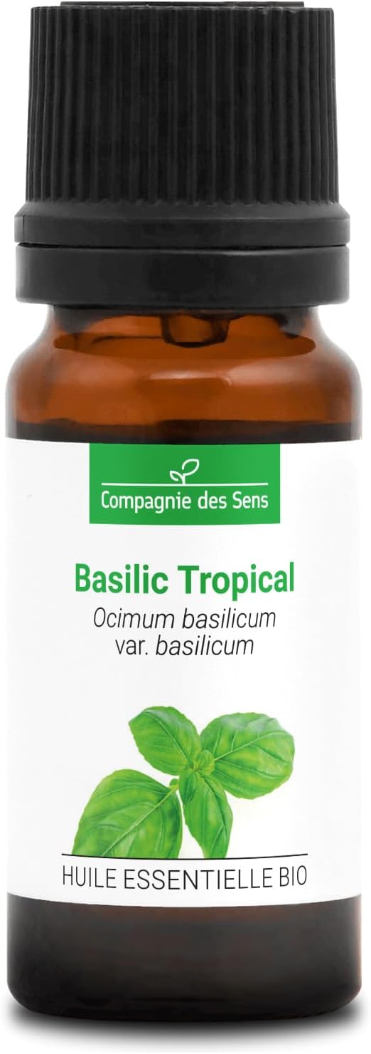 BASILIC TROPICAL BIO - 10mL - Huile Essentielle de Qualité Premium - 100% Pure, Naturelle, garantie ChromaCert® - Chémotypée & Intégrale 10 ml (Lot de 1)