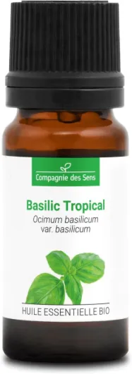 BASILIC TROPICAL BIO - 10mL - Huile Essentielle de Qualité Premium - 100% Pure, Naturelle, garantie ChromaCert® - Chémotypée & Intégrale 10 ml (Lot de 1)