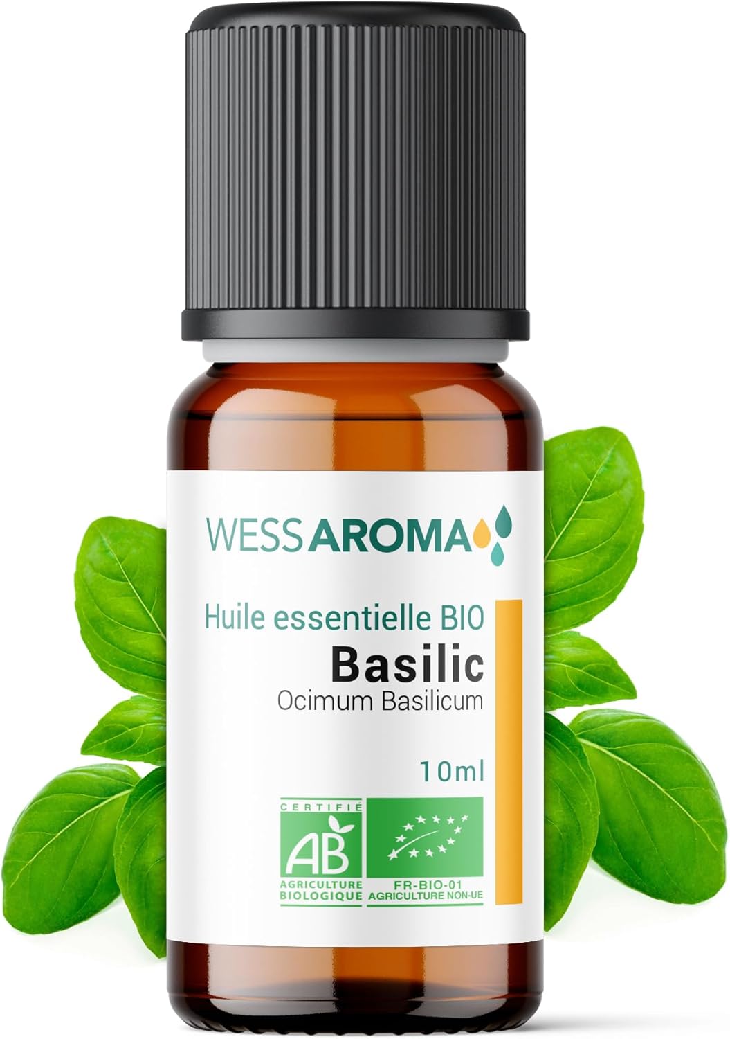 Huile Essentielle BIO de Basilic Exotique 10ML - Certifiée AB - 100% Pure & Naturelle, Chémotypée HEBBD - Pratiques agricoles durables - Analysée et conditionnée en France Basilic 10 ml (Lot de 1)